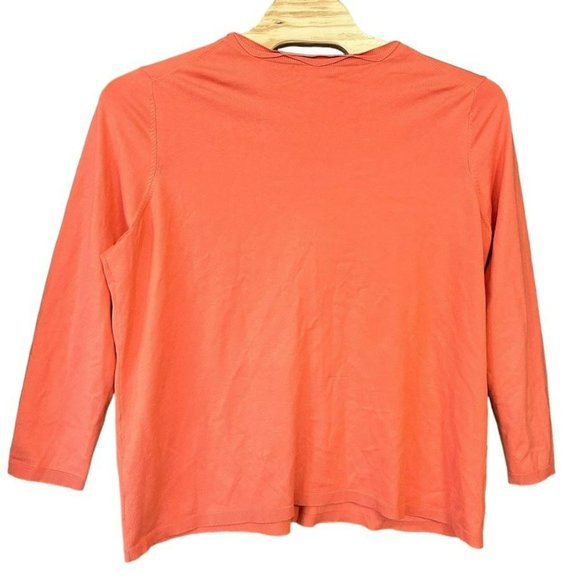 Pendleton Coral Pink Silk Blend Scalloped Edge Cardigan Sweater Womens Plus 3X - Picture 2 of 5